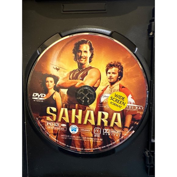 Sahara DVD 2005 PG13 Adventure McConaughey Widescreen - Picture 3 of 4